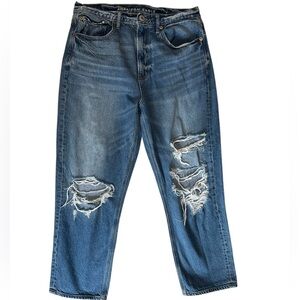 American Eagle Blue Skinny Jeans Distressed 8s 8 short